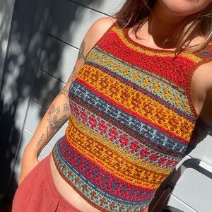 Handmade crochet mosaic top